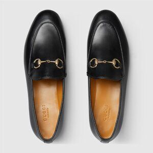 Gucci Jordaan Leather Bit Loafers in Black, Size 38.5 IT (8.5 US)